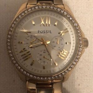 Gold Fossil Watch